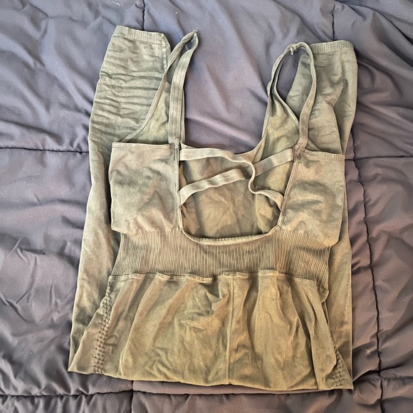 FREE PEOPLE Good Karma Dark Green Onesie Size XL - Picture 3 of 3